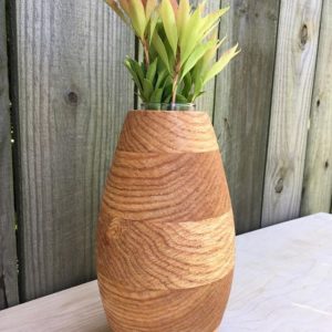 White oak laminated vase