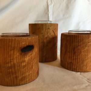 Reclaimed pine votives