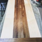 Laminated walnut and maple cutting board