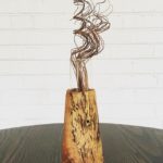 Red oak burl vase